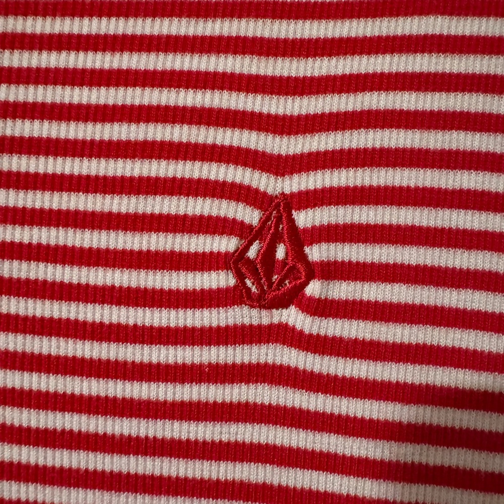 Volcom Red and White Striped Shirt Dress NWOT